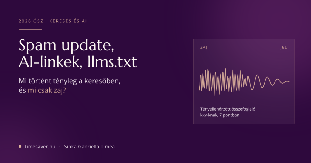 Spam update, AI-linkek, llms.txt: 2026 őszi keresési összefoglaló, zajból jellé simuló hullámvonal